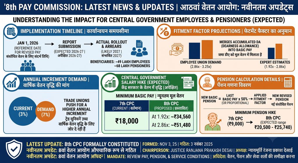 8th Pay Commission Latest News: 7% Increment & New Fitment Factor