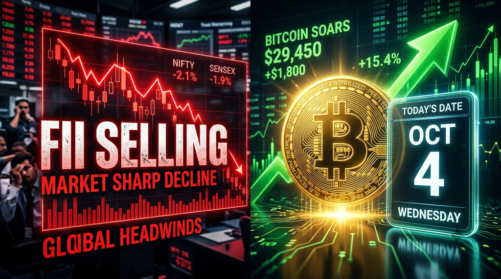 Stock Market Today 4 October Weekend Update Nifty FII Selling Bitcoin RK Fashion IPO