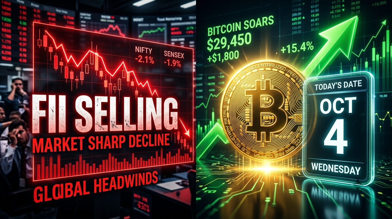 Stock Market Today 4 October Weekend Update Nifty FII Selling Bitcoin RK Fashion IPO